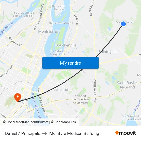 Daniel / Principale to Mcintyre Medical Building map