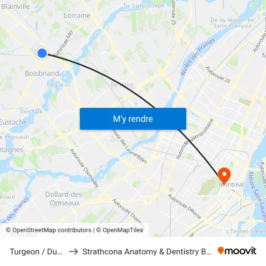 Turgeon / Dubois to Strathcona Anatomy & Dentistry Building map