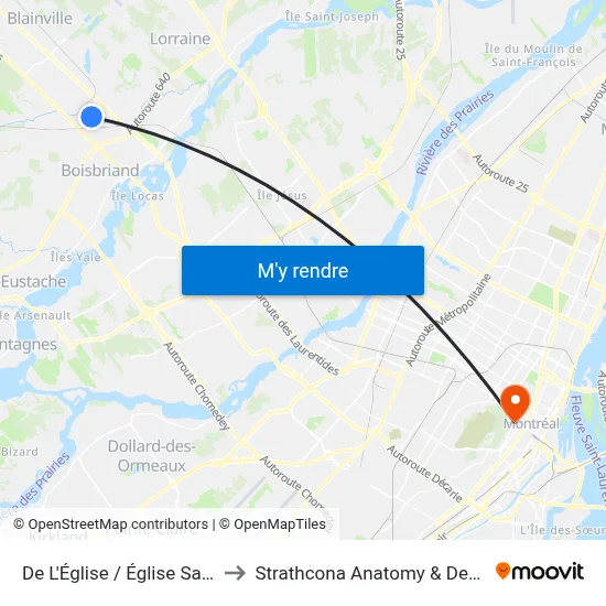 De L'Église / Église Sainte-Thérèse to Strathcona Anatomy & Dentistry Building map