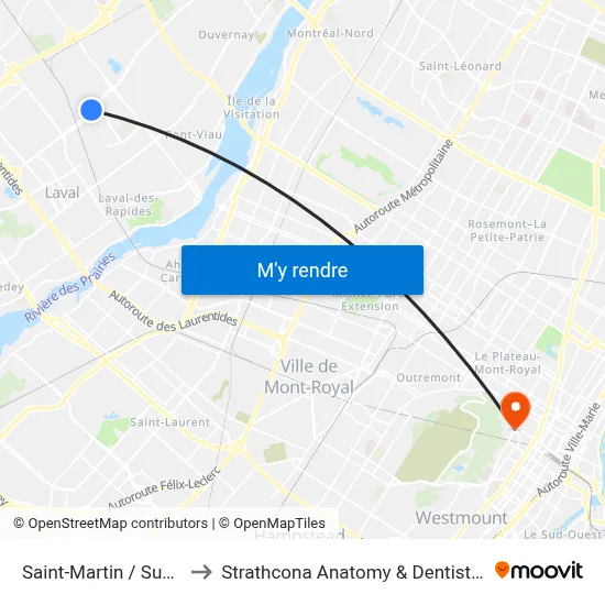 Saint-Martin / Sun Valley to Strathcona Anatomy & Dentistry Building map