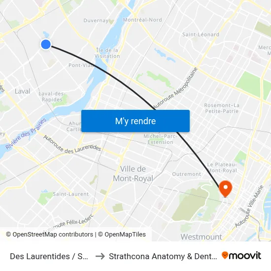 Des Laurentides / Saint-Martin to Strathcona Anatomy & Dentistry Building map