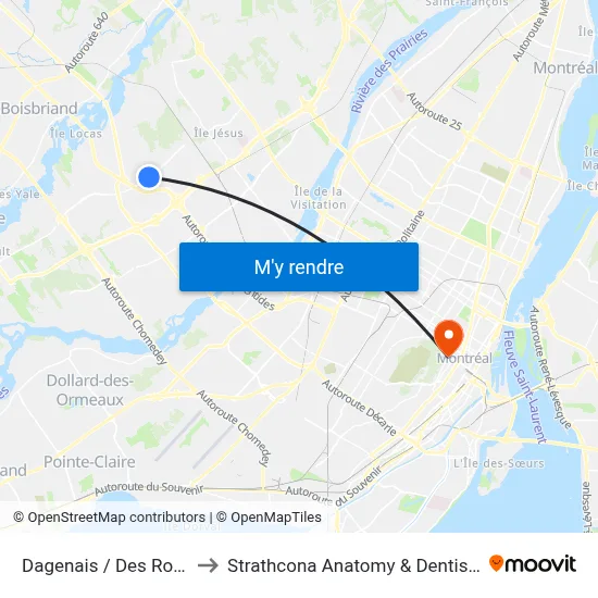 Dagenais  / Des Rossignols to Strathcona Anatomy & Dentistry Building map
