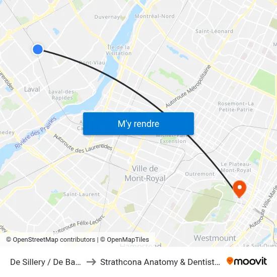 De Sillery / De Bastogne to Strathcona Anatomy & Dentistry Building map