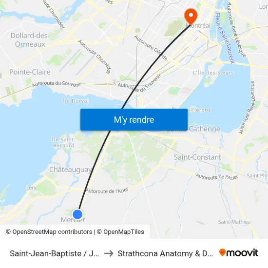 Saint-Jean-Baptiste / Josime-Pelletier to Strathcona Anatomy & Dentistry Building map