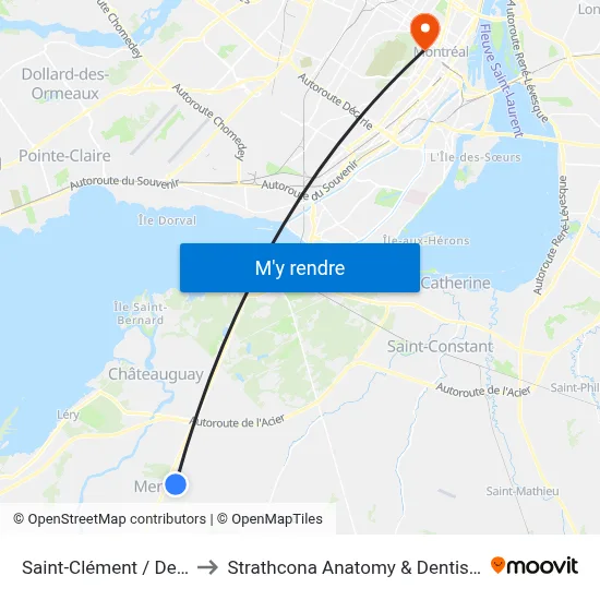 Saint-Clément / De Lauzon to Strathcona Anatomy & Dentistry Building map