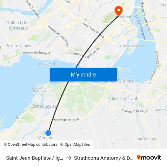 Saint-Jean-Baptiste / Iga Reid-Boursier to Strathcona Anatomy & Dentistry Building map