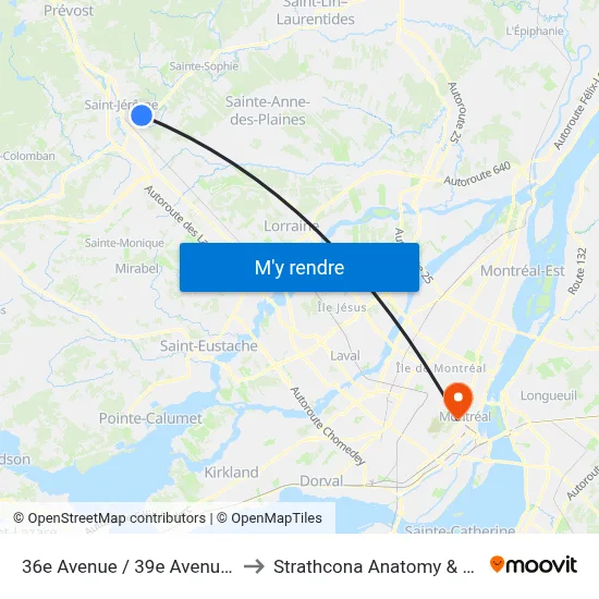 36e Avenue / 39e Avenue (Cap Jeunesse) to Strathcona Anatomy & Dentistry Building map