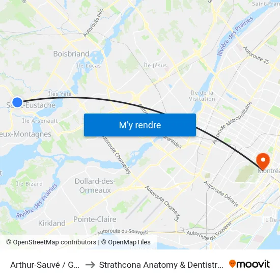 Arthur-Sauvé / Grignon to Strathcona Anatomy & Dentistry Building map