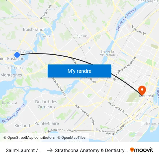 Saint-Laurent / Gravel to Strathcona Anatomy & Dentistry Building map
