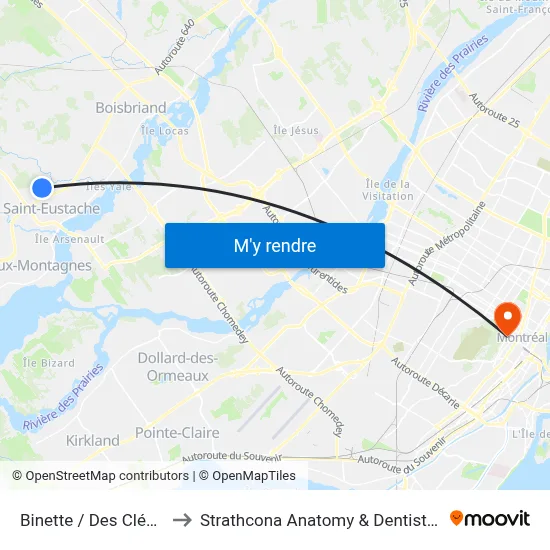 Binette / Des Clématites to Strathcona Anatomy & Dentistry Building map
