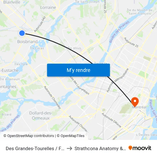 Des Grandes-Tourelles / Face Au Civique 3600 to Strathcona Anatomy & Dentistry Building map