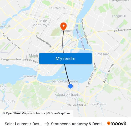 Saint-Laurent / Des Faucons to Strathcona Anatomy & Dentistry Building map
