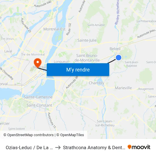 Ozias-Leduc / De La Montagne to Strathcona Anatomy & Dentistry Building map