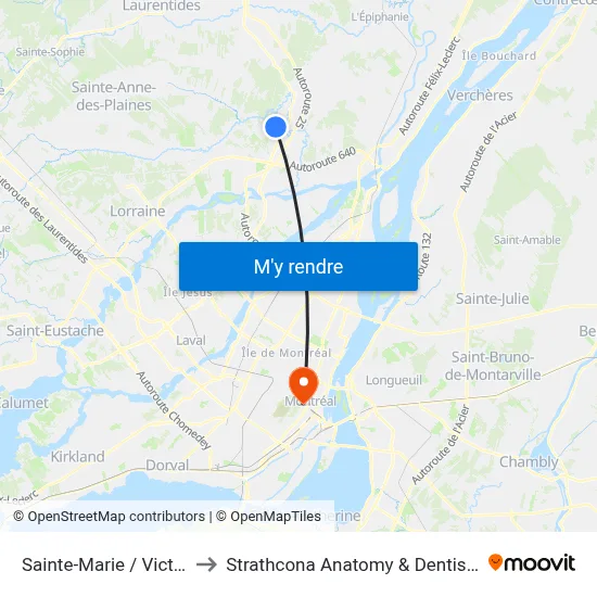 Sainte-Marie / Victor-Hugo to Strathcona Anatomy & Dentistry Building map
