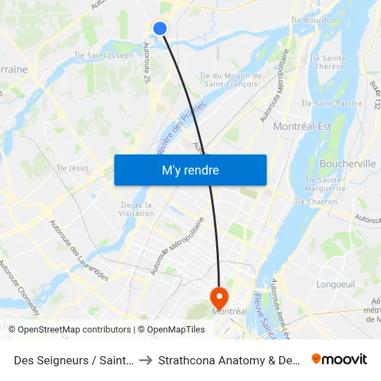 Des Seigneurs / Saint-Sacrement to Strathcona Anatomy & Dentistry Building map