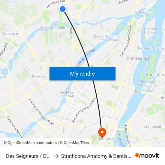 Des Seigneurs / D'Angora to Strathcona Anatomy & Dentistry Building map