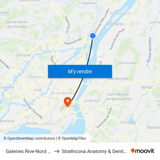 Galeries Rive-Nord (Porte 4) to Strathcona Anatomy & Dentistry Building map