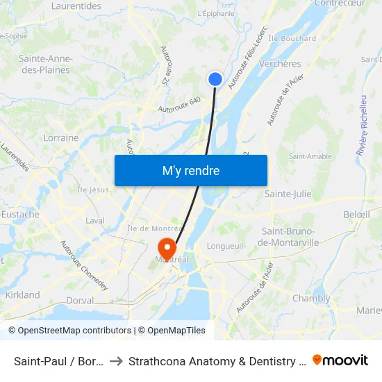 Saint-Paul / Borduas to Strathcona Anatomy & Dentistry Building map