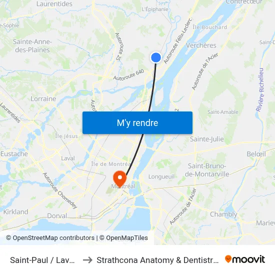 Saint-Paul / Laverdière to Strathcona Anatomy & Dentistry Building map