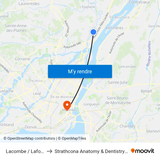 Lacombe / Lafortune to Strathcona Anatomy & Dentistry Building map