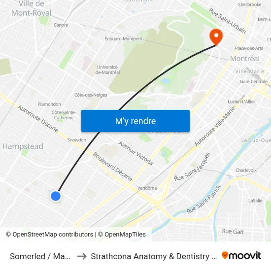Somerled / Madison to Strathcona Anatomy & Dentistry Building map