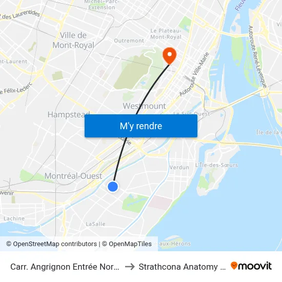 Carr. Angrignon Entrée Nord (Angrignon / No 2500) to Strathcona Anatomy & Dentistry Building map