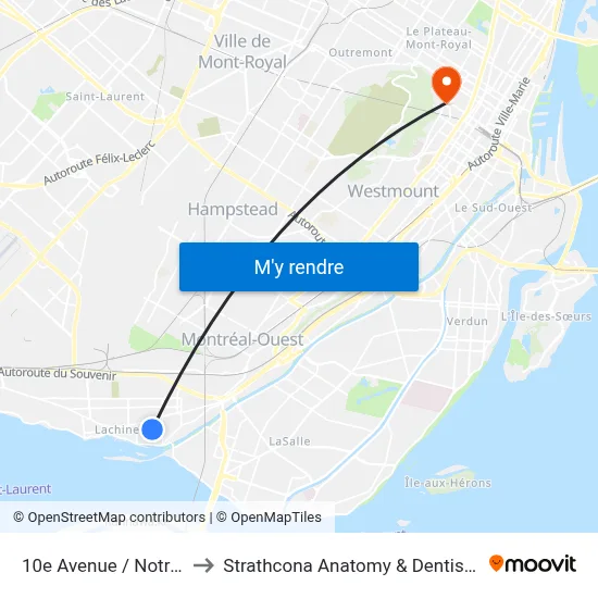 10e Avenue / Notre-Dame to Strathcona Anatomy & Dentistry Building map