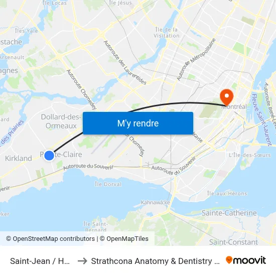 Saint-Jean / Hymus to Strathcona Anatomy & Dentistry Building map