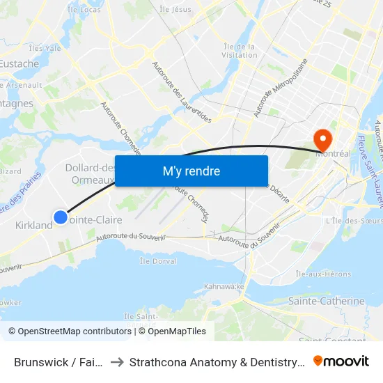Brunswick / Fairview to Strathcona Anatomy & Dentistry Building map