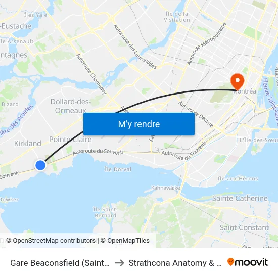 Gare Beaconsfield (Saint-Charles/Amherst) to Strathcona Anatomy & Dentistry Building map