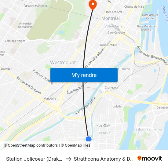 Station Jolicoeur (Drake / Holy Cross) to Strathcona Anatomy & Dentistry Building map