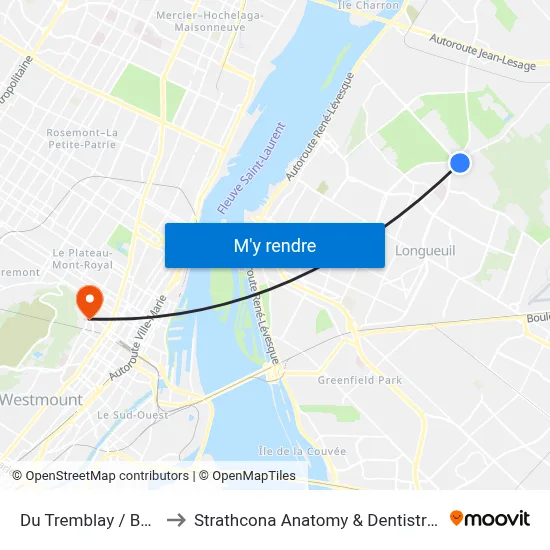 Du Tremblay / Bossuet to Strathcona Anatomy & Dentistry Building map