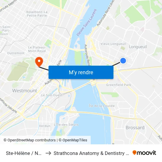 Ste-Hélène / Nobert to Strathcona Anatomy & Dentistry Building map