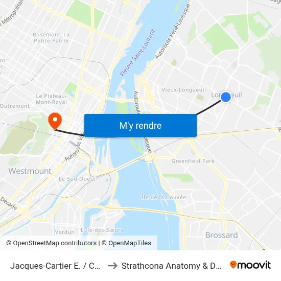 Jacques-Cartier E. / Ch. De Chambly to Strathcona Anatomy & Dentistry Building map