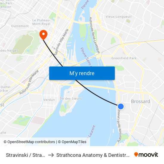 Stravinski / Stravinski to Strathcona Anatomy & Dentistry Building map