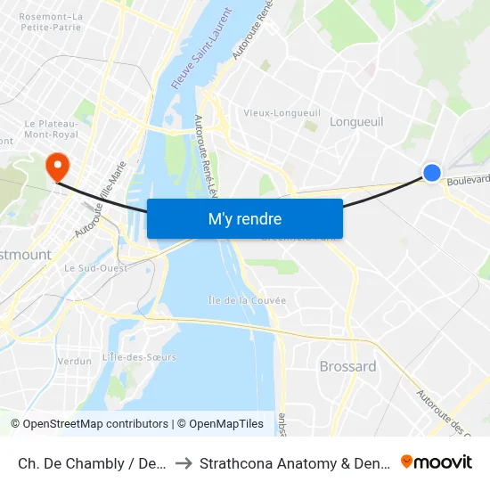 Ch. De Chambly / De La Savane to Strathcona Anatomy & Dentistry Building map