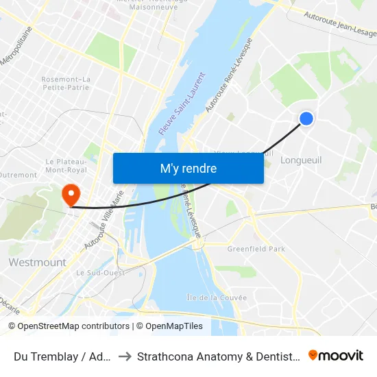 Du Tremblay / Adoncour to Strathcona Anatomy & Dentistry Building map