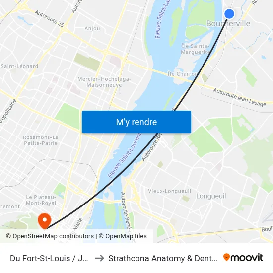 Du Fort-St-Louis / Jean Coutu to Strathcona Anatomy & Dentistry Building map