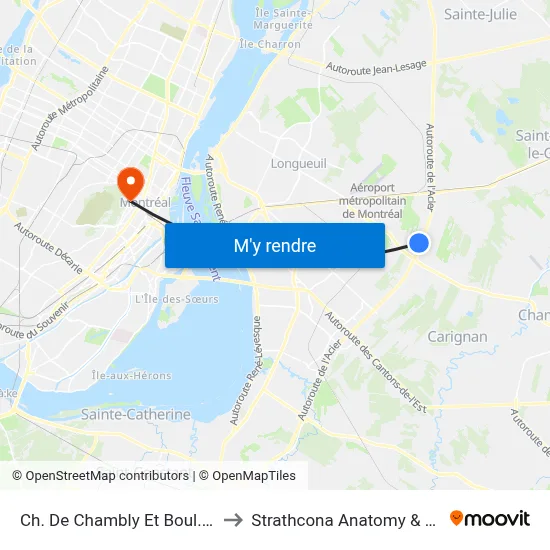 Ch. De Chambly Et Boul. Des Promenades to Strathcona Anatomy & Dentistry Building map