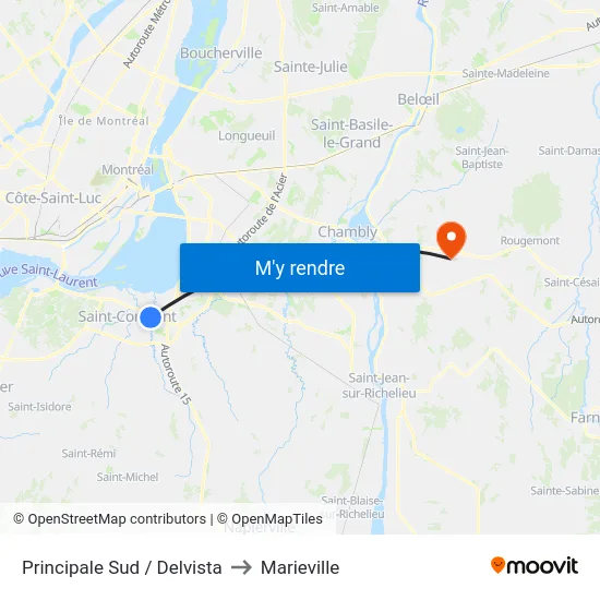Principale Sud / Delvista to Marieville map