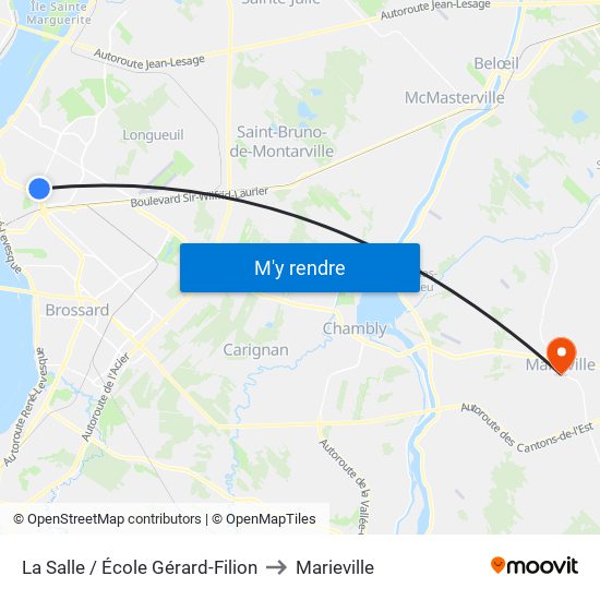 La Salle / École Gérard-Filion to Marieville map