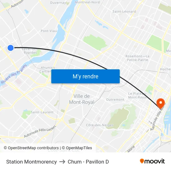 Station Montmorency to Chum - Pavillon D map