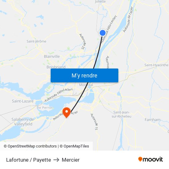 Lafortune / Payette to Mercier map