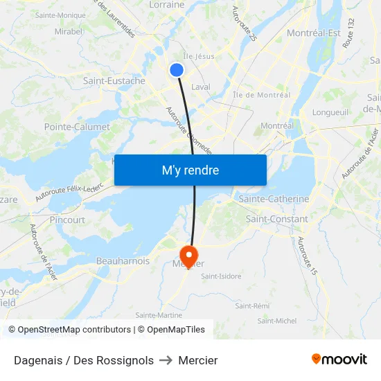 Dagenais  / Des Rossignols to Mercier map