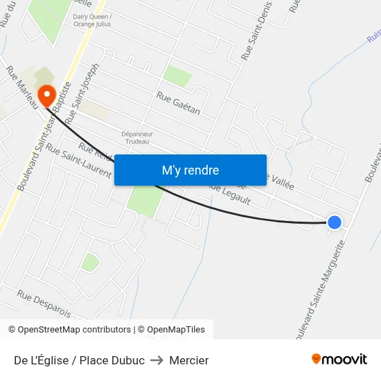 De L’Église / Place Dubuc to Mercier map