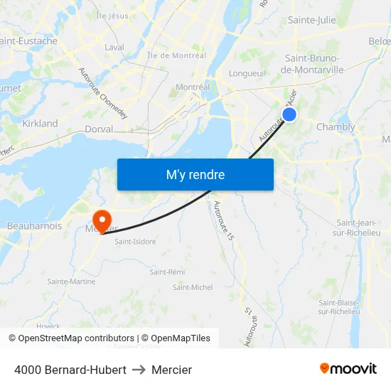 4000 Bernard-Hubert to Mercier map
