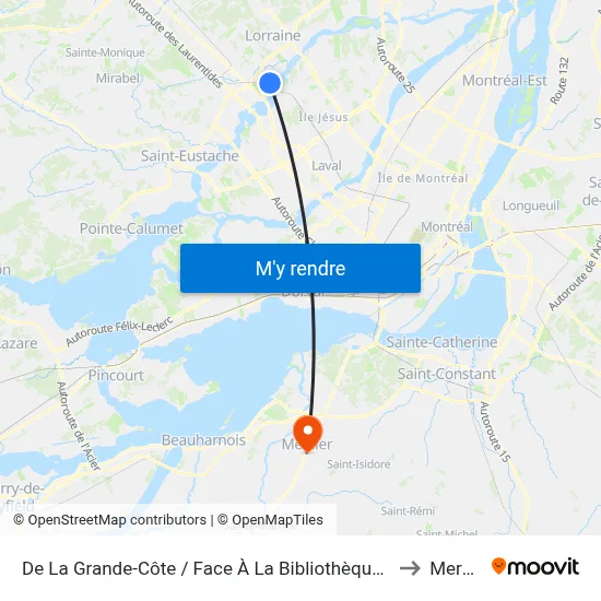 De La Grande-Côte / Face À La Bibliothèque Hemens to Mercier map