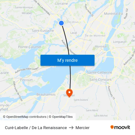 Curé-Labelle / De La Renaissance to Mercier map