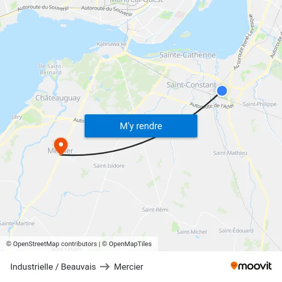 Industrielle / Beauvais to Mercier map