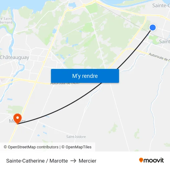 Sainte-Catherine / Marotte to Mercier map